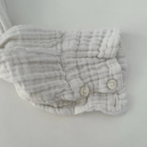 UO Urban Outfitters Gauze Cotton Button-Down Muslin White Shirt Womens Small - Picture 5 of 9